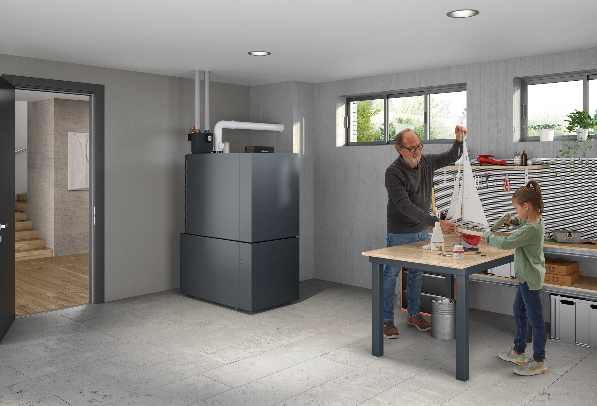 Vitoladens_300-C_Vitographite_Milieu_mit_Personen (c) Viessmann_Climate_Solutions_SE Vitoladens_300-C_Vitographite_Milieu_mit_Personen (c) Viessmann_Climate_Solutions_SE